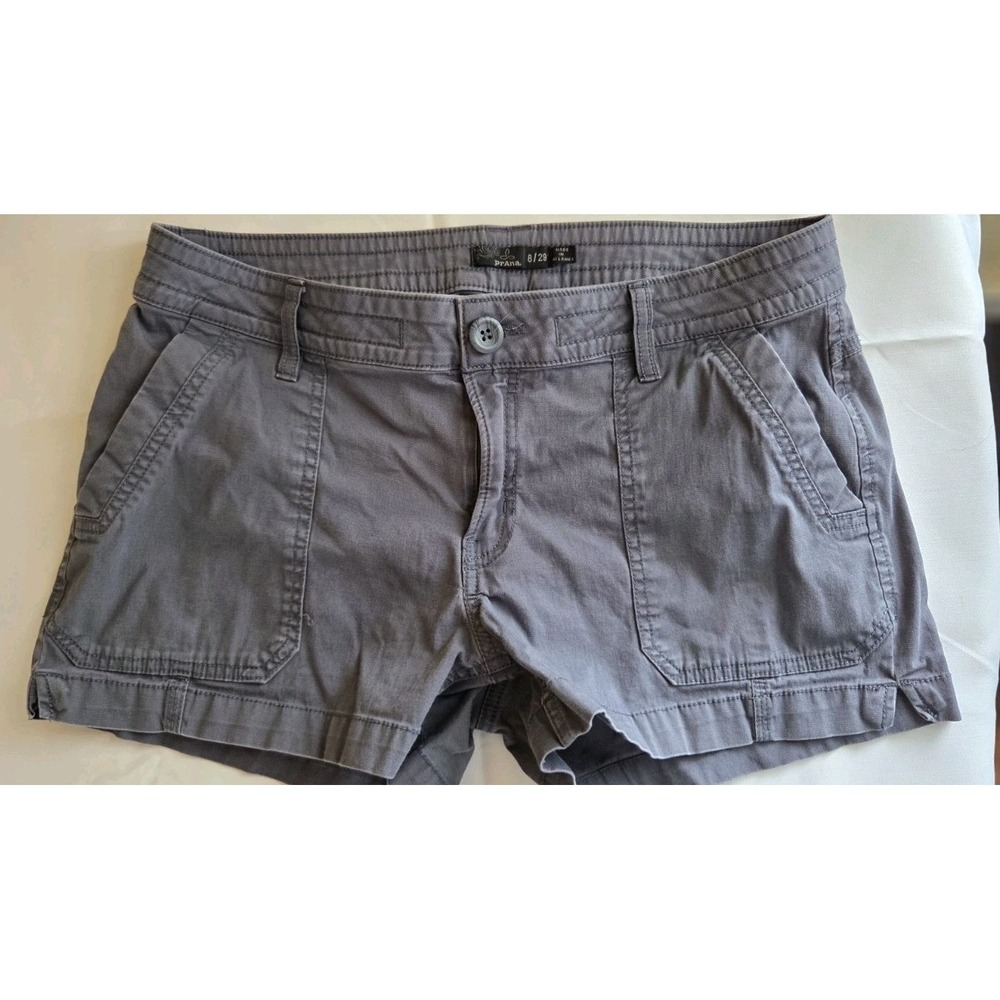 prAna Shorts Womens 8/29 Organic Stretch Grey Casual Lightweight W3120SH42